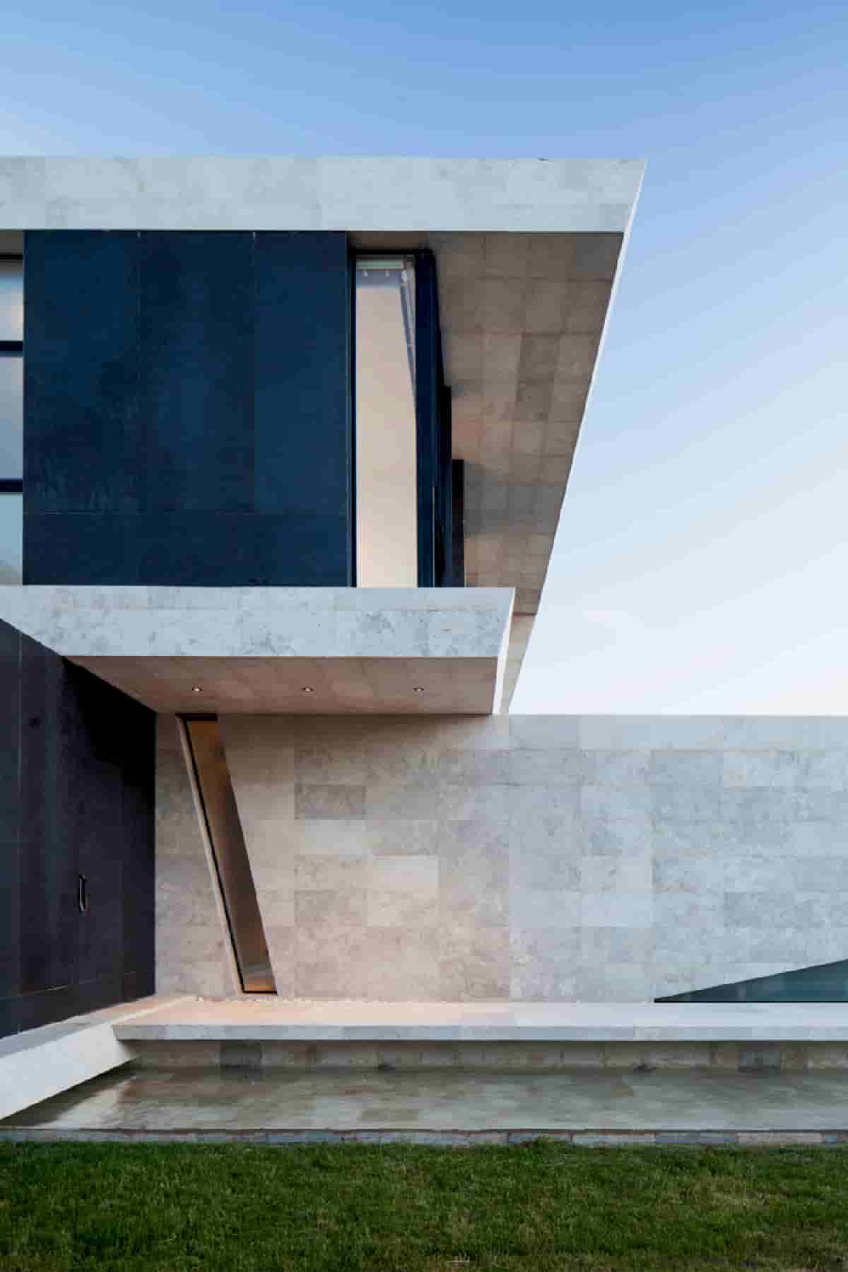 Sculpture an Marble Enveloped Protective-shell in Industrial Aesthetic of the Marble Which House