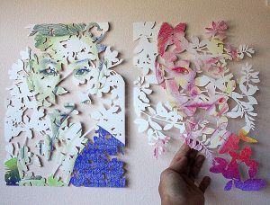 In intricately cut collages, Layers of Intricately Cut Paper Evoke Strength and Vulnerability in Elegant Collages