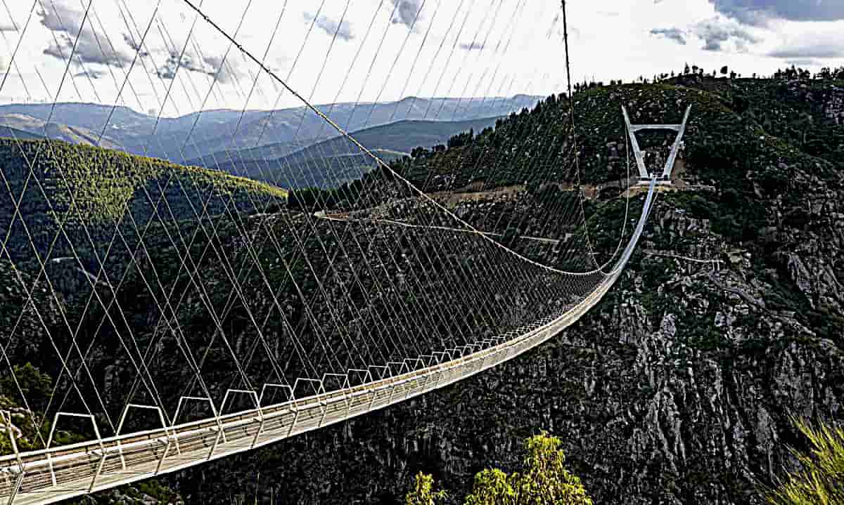 Stretches across the Paiva River Gorge in Portugal of Charles Kuonen Suspension Bridge 