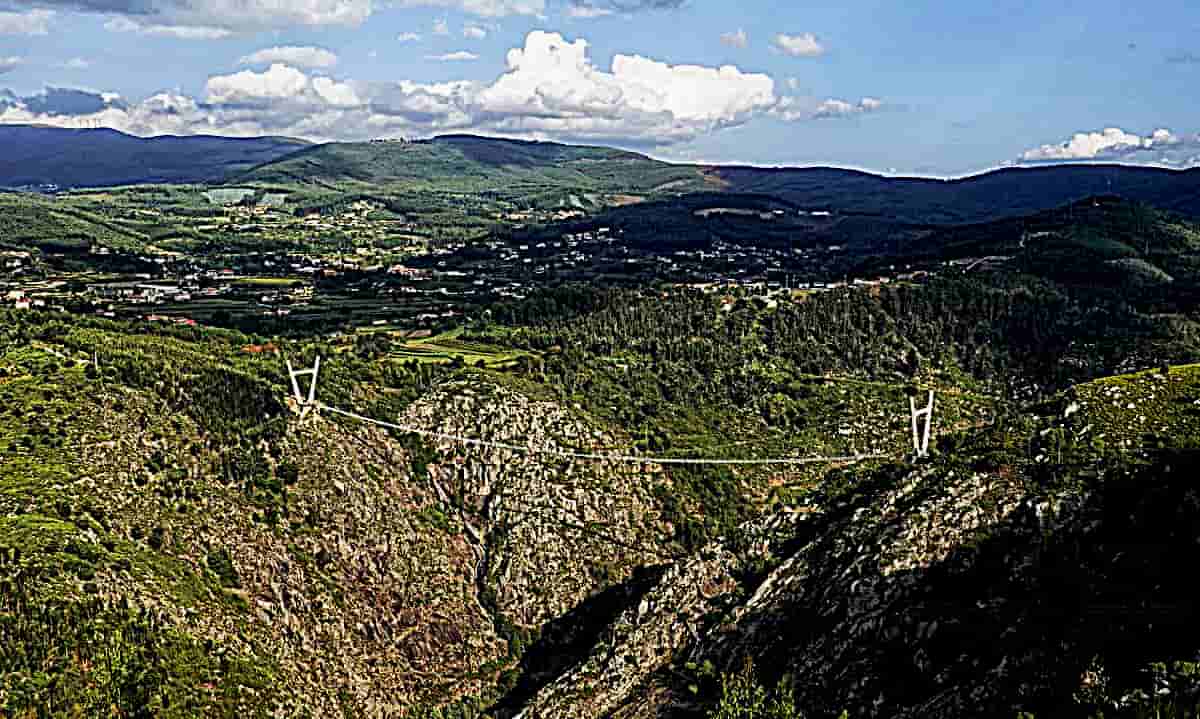 Stretches across the Paiva River Gorge in Portugal of Charles Kuonen Suspension Bridge 