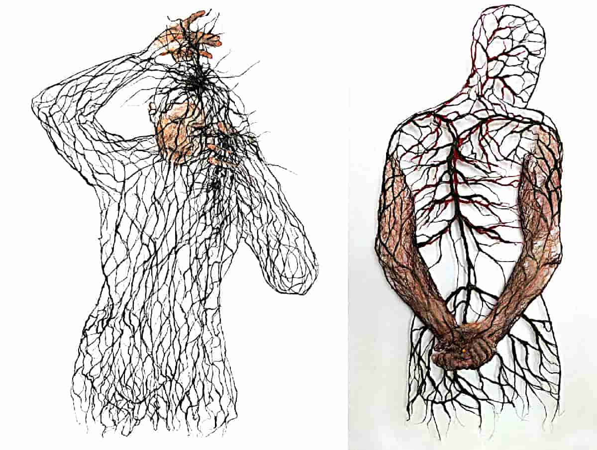 The Organic Flax Figures Across, Systems Evoking Roots and Veins Sprawl Across Raija Jokinen’s Organic Flax Figures