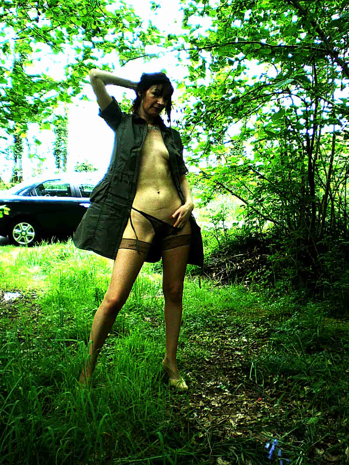 Let's take a walk in the woods bitch, and how does it feel to be spurted inside the ass?
