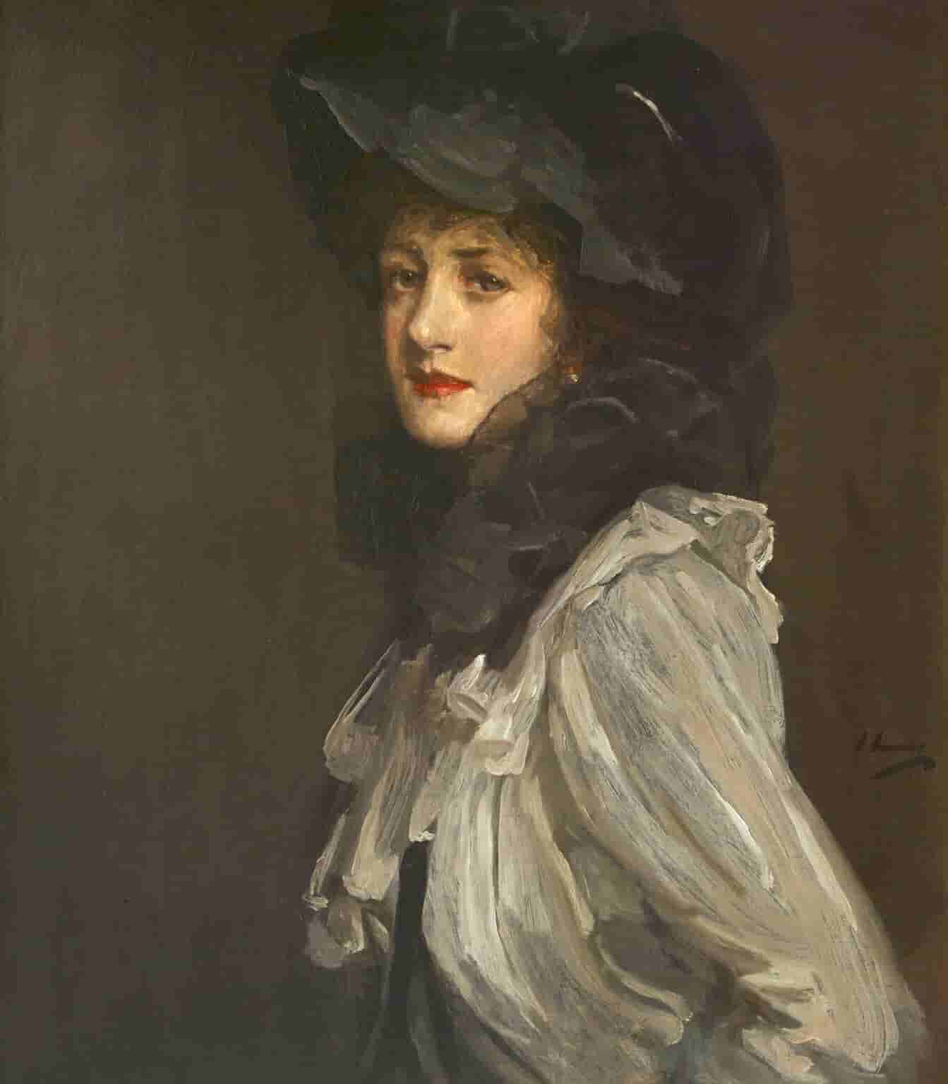 Sir John Lavery, Portrait of a Lady in Grey and Black, c.1902, Oil on Canvas