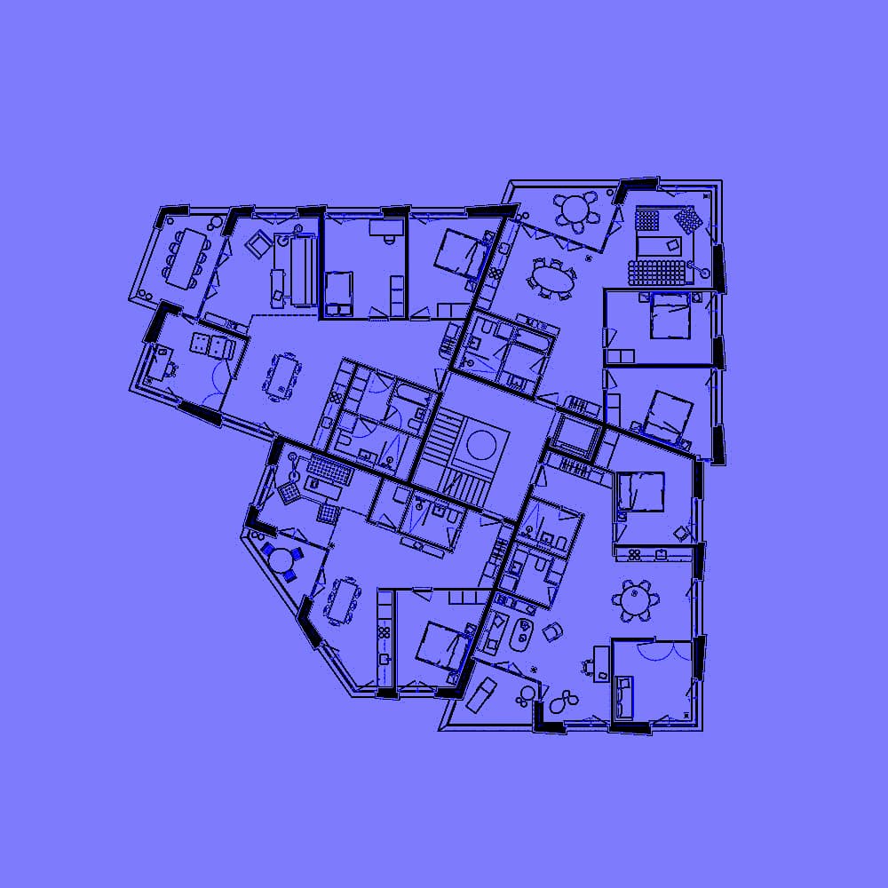 The core torque rotates from the inside out like a turbine-type building—The Residential Building Turbinenhaus