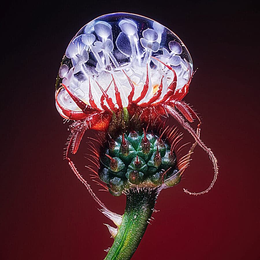 Latest Project Pushes The Boundaries of Floral Design to a Bizarrely Beautiful Place Drippy, Feathery, and Spiny Growths Spring From Otherworldly 