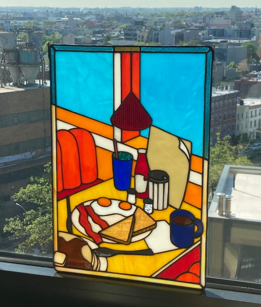 In the Mood for Food, Soeun Lee Solders Vibrant Stained Glass Visions of Comfort—Drawing on her background in illustration, Soeun Lee captures atmospheric tableaux of sunny breakfasts and relaxing reading spots in stained glass