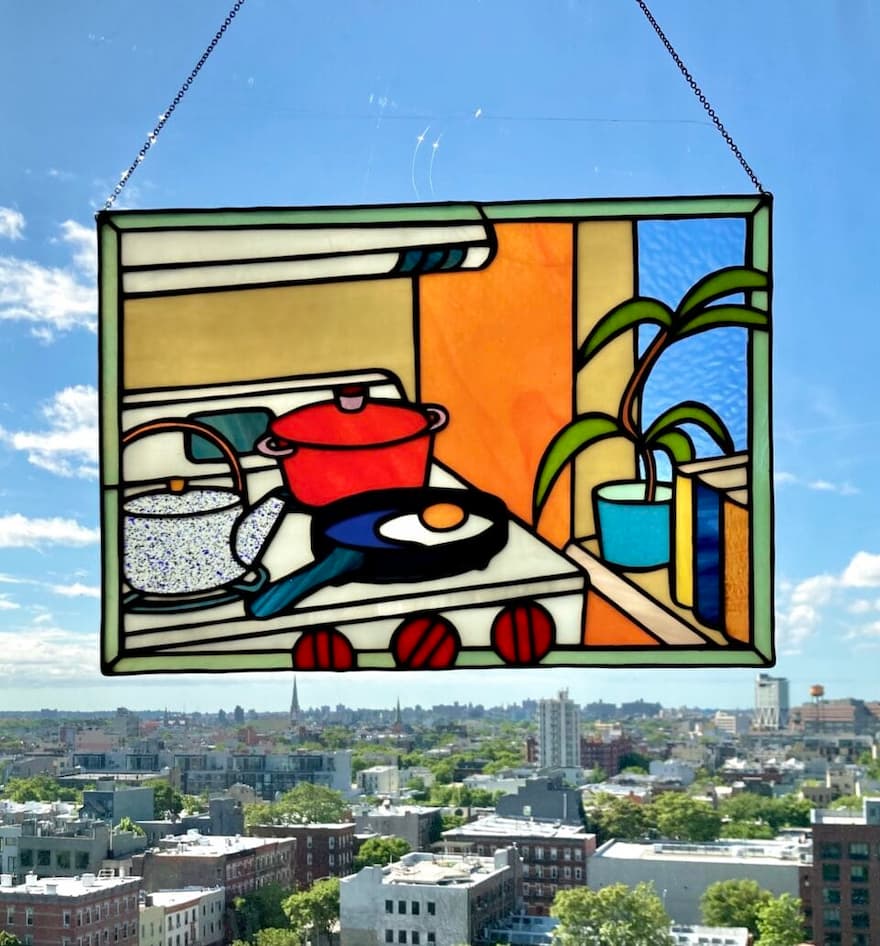 In the Mood for Food, Soeun Lee Solders Vibrant Stained Glass Visions of Comfort—Drawing on her background in illustration, Soeun Lee captures atmospheric tableaux of sunny breakfasts and relaxing reading spots in stained glass