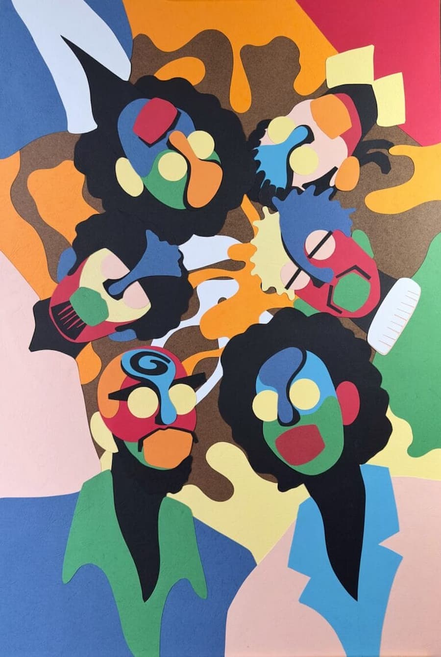 Vibrant Paper Collages by Lawrence Meju Explore Daily Life and the Human Psyche