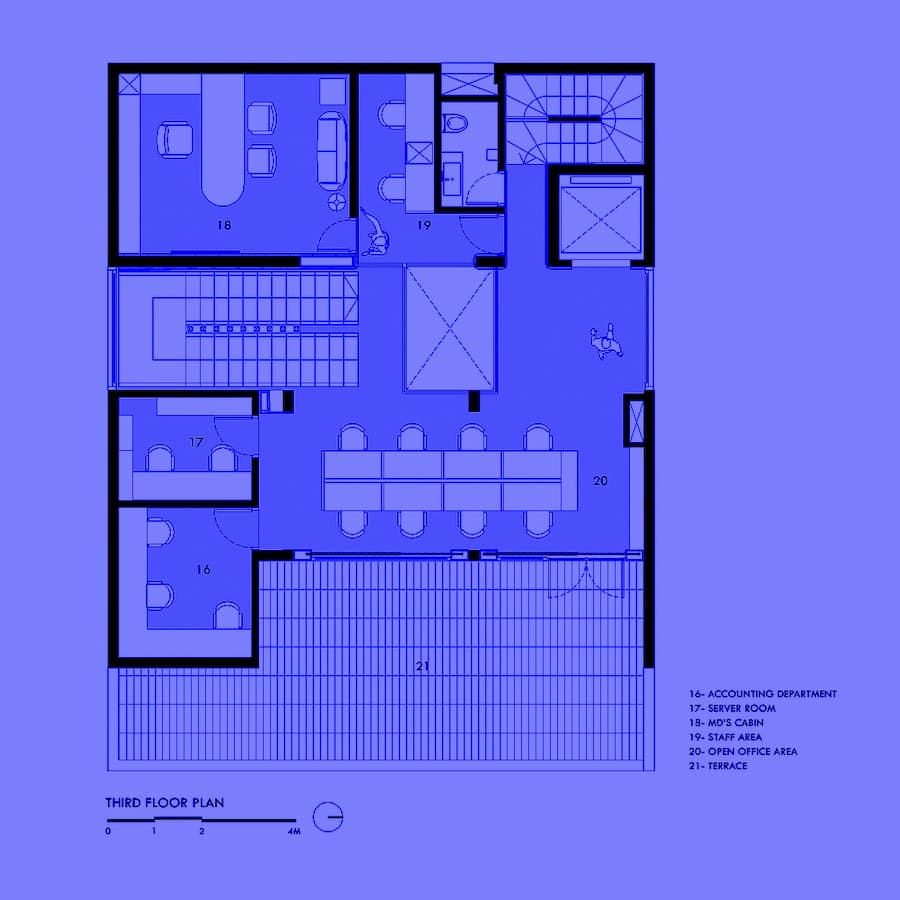 在城市帶凹槽的音量景觀