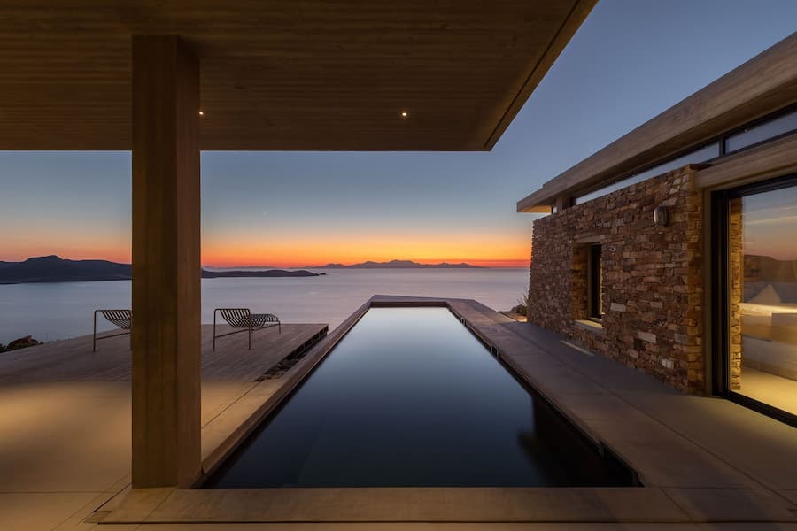 Antiparos 島現代避暑別墅，面向愛琴海的景觀