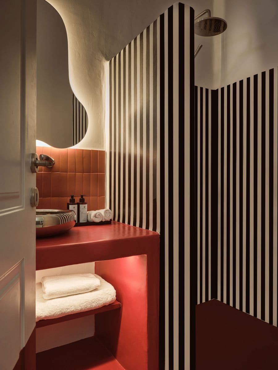 Santorini boutique hotel interior showing material as narrative design