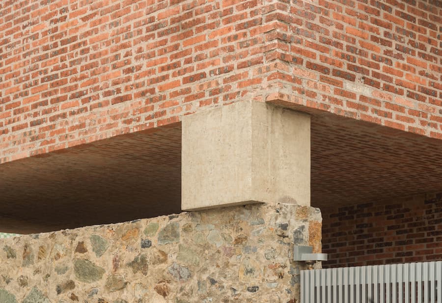 close up of brick and wood material texture