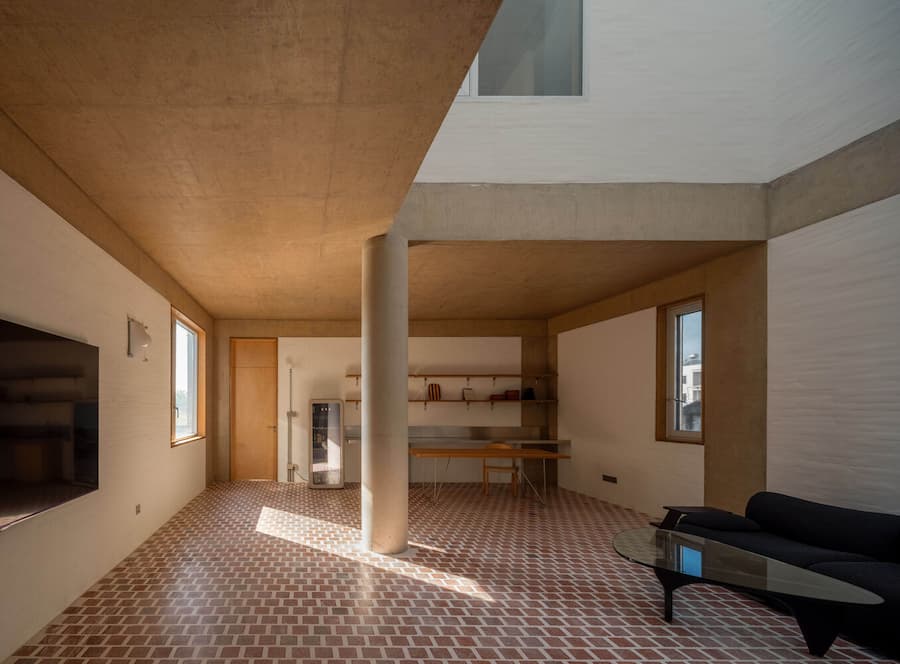 material continuity from interior to exterior space