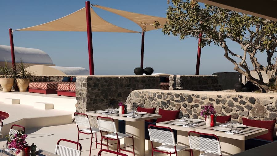 Santorini boutique hotel interior showing material as narrative design