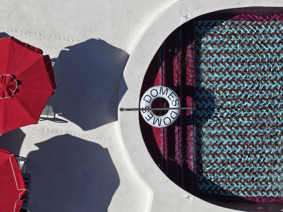 Santorini boutique hotel interior showing material as narrative design