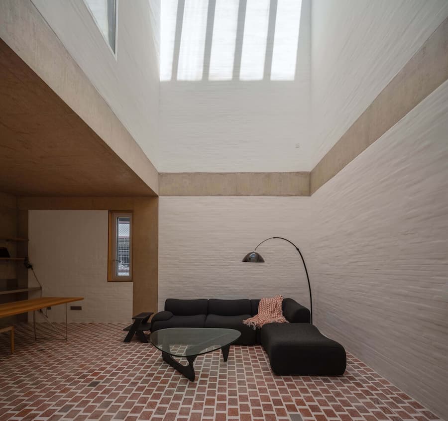 transitional space between interior and courtyard 