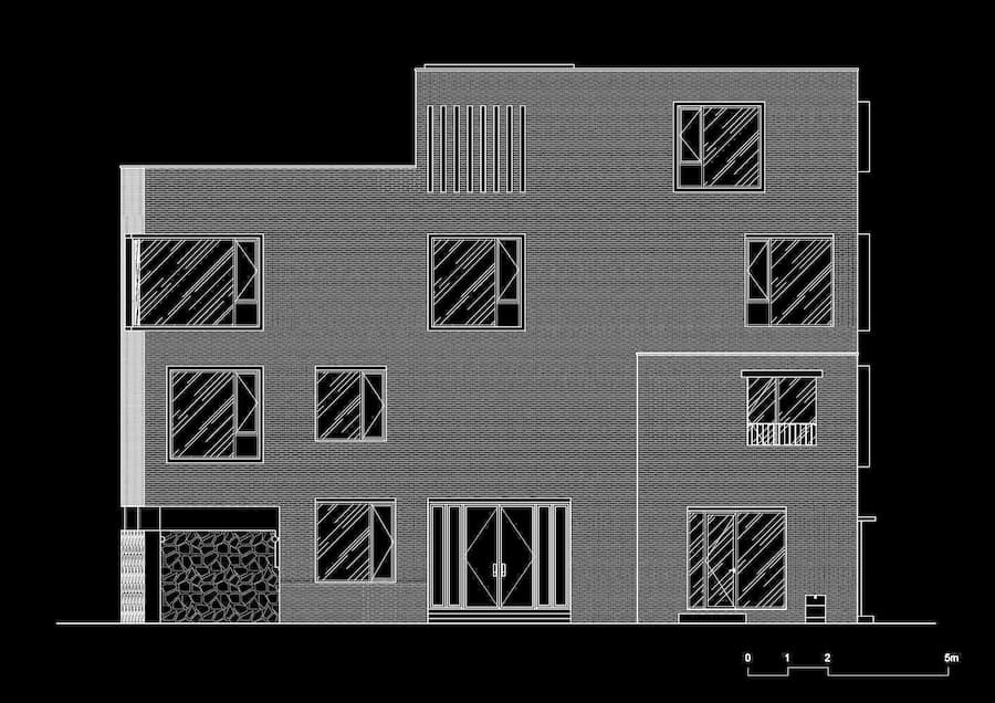 architectural elevation showing opening arrangement