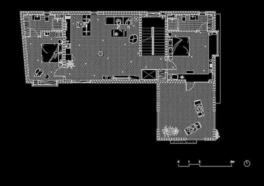 architectural plan with room distribution 