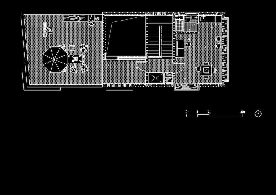 detailed floor plan with circulation paths 