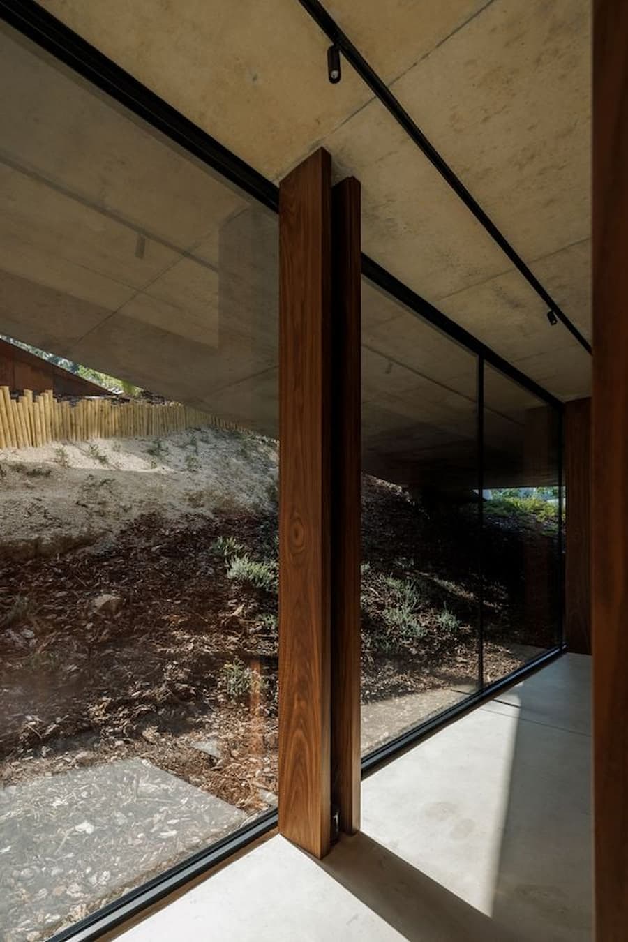 light well section allowing daylight to penetrate lower levels of the house