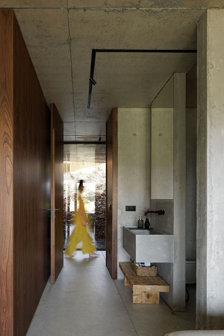 bedroom opening to landscape with filtered view and controlled privacy