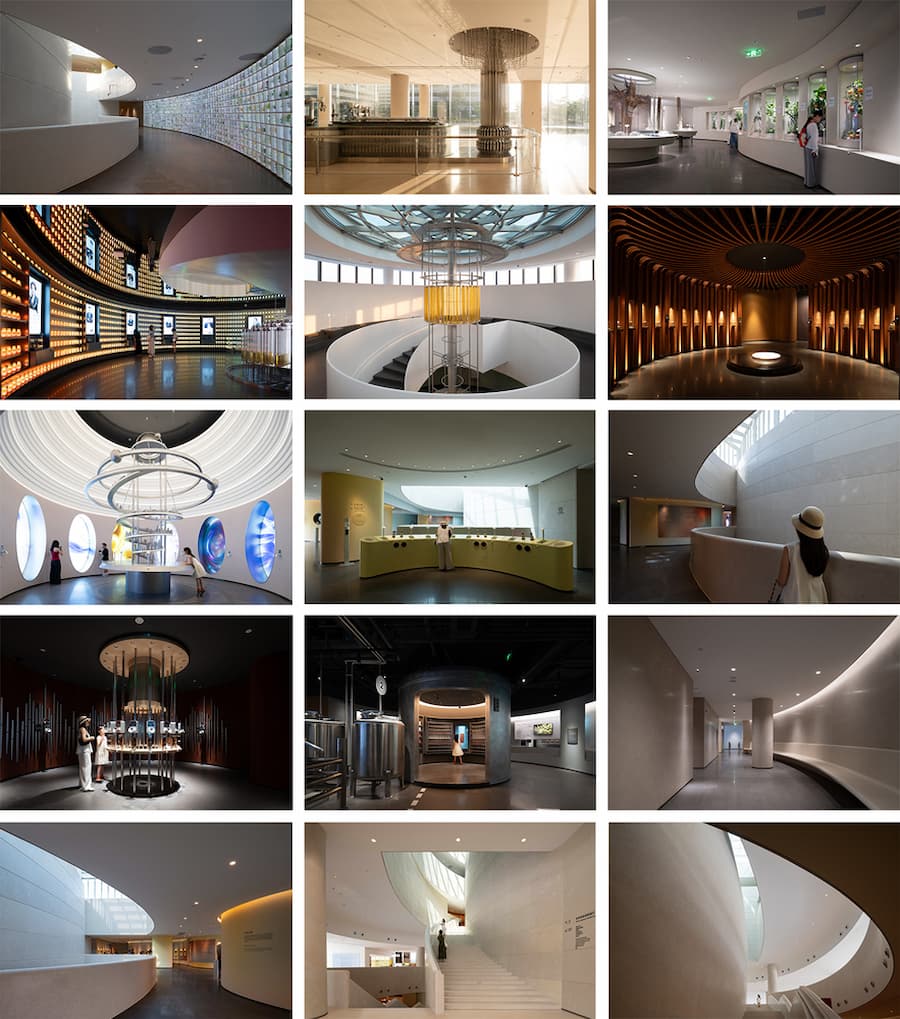 展廳內部空間序列與弧形動線 廣州雪蕾香氛博物館