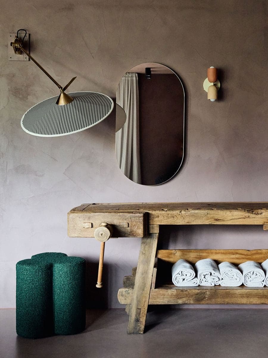 bedroom with patterned fabric surfaces and soft material interplay creating a relaxed atmosphere