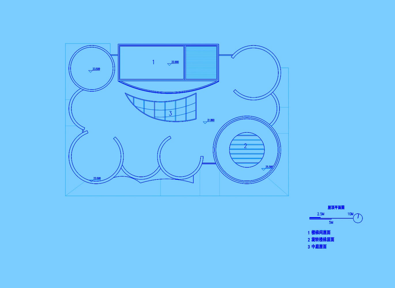 屋頂平面與圓形花園配置 廣州雪蕾香氛博物館