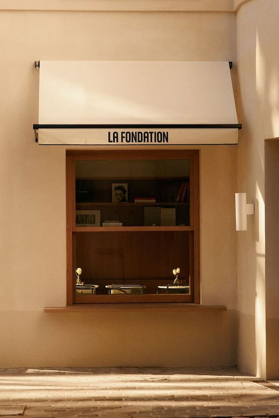 La Fondation entrance window within the adaptive reuse project in Paris