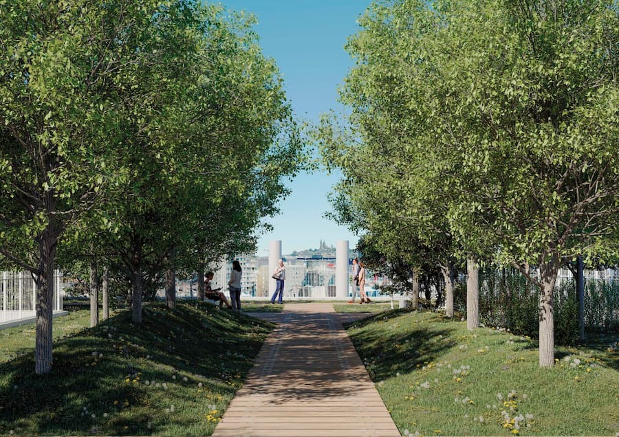 Rendering of the Plaine Vaugirard green corridor regeneration project