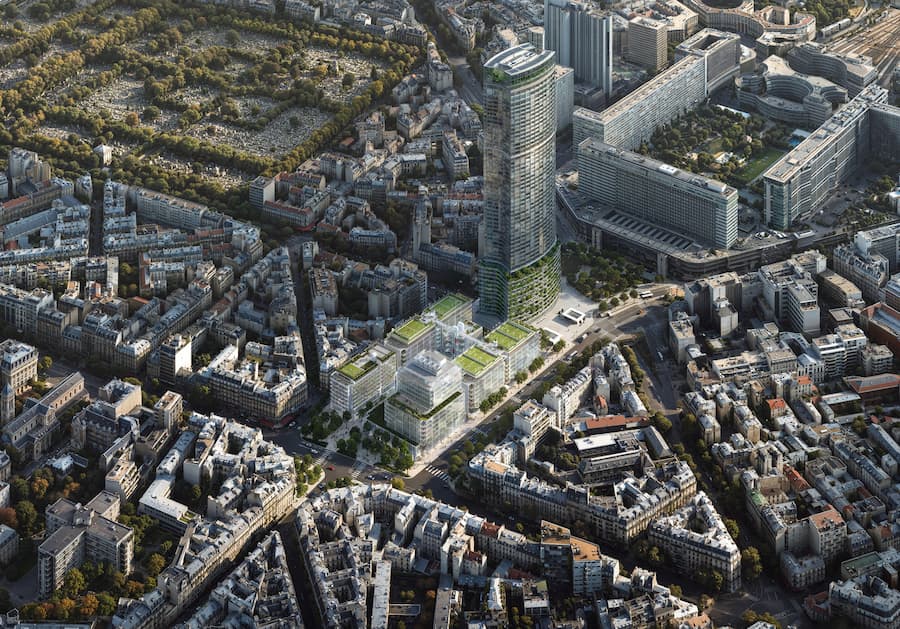 Aerial masterplan of the Plaine Vaugirard urban regeneration project