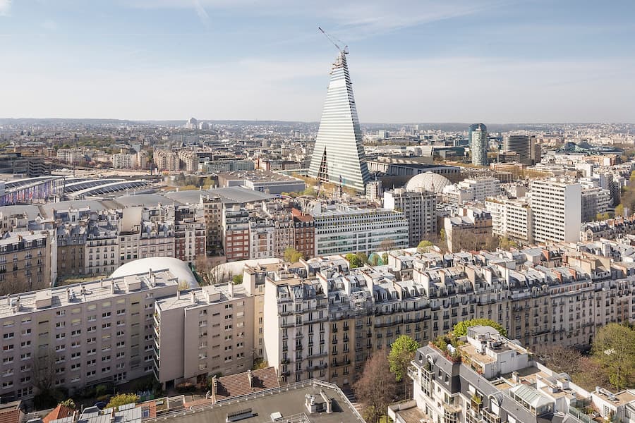 Aerial view of the Porte de Versailles district in Paris