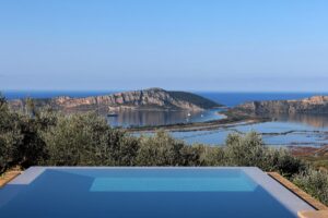 People Architects hillside villa overlooking Navarino Bay in Messinia, Greece