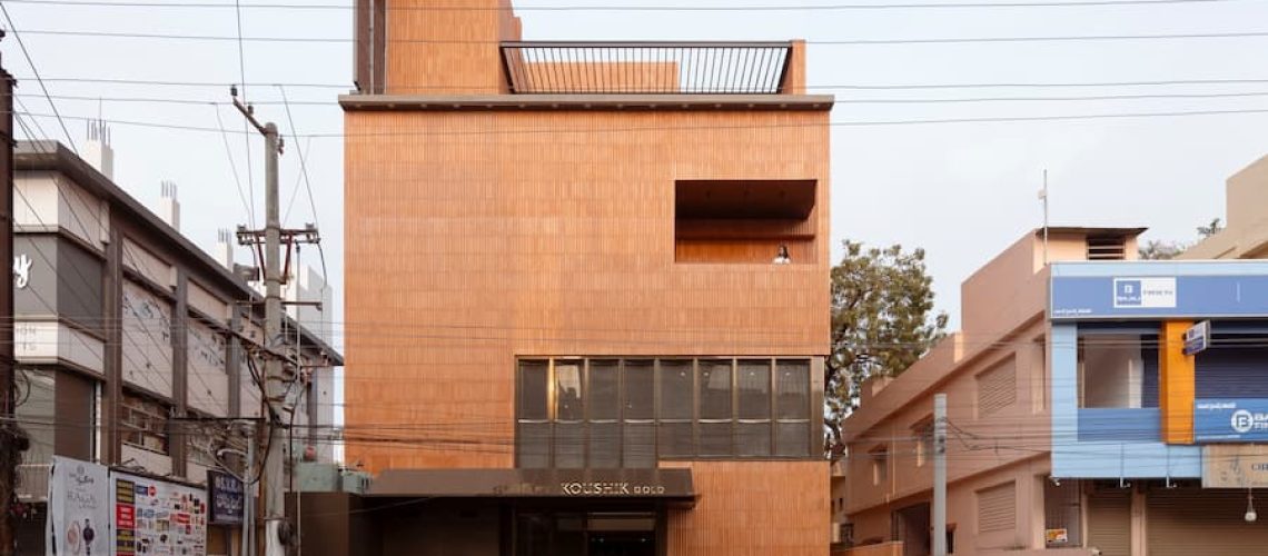 在城市帶凹槽的音量景觀